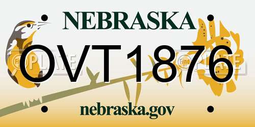 OVT1876 Nebraska License Plate