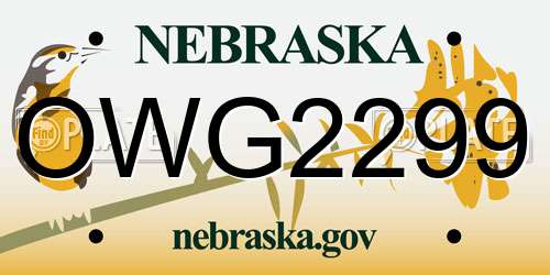 OWG2299 Nebraska License Plate