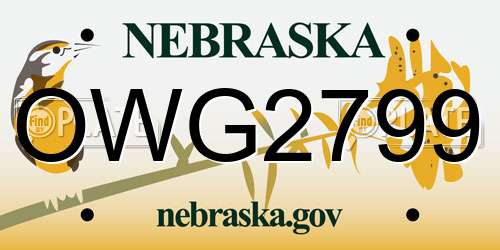 OWG2799 Nebraska License Plate