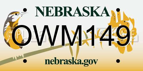 OWM149 Nebraska License Plate