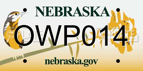 OWP014 Nebraska License Plate