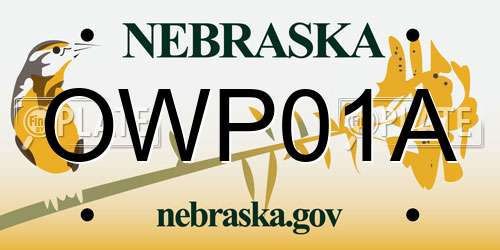OWP01A Nebraska License Plate