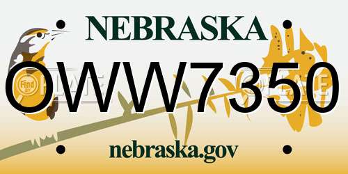 OWW7350 Nebraska License Plate