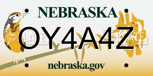 OY4A4Z Nebraska License Plate