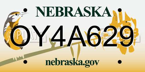 OY4A629 Nebraska License Plate