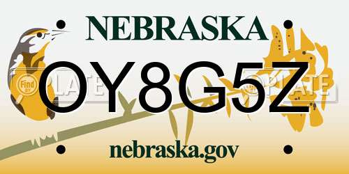 OY8G5Z Nebraska License Plate