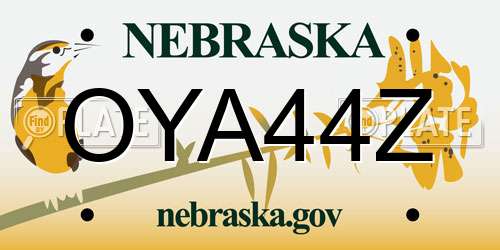 OYA44Z Nebraska License Plate