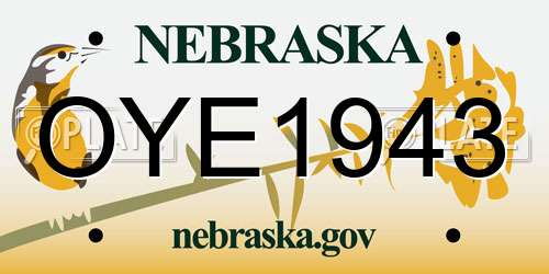 OYE1943 Nebraska License Plate
