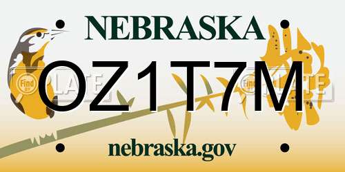 OZ1T7M Nebraska License Plate