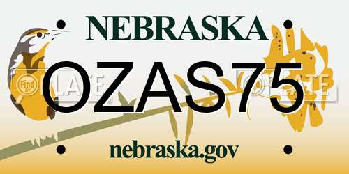 OZAS75 Nebraska License Plate