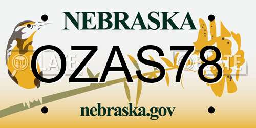 OZAS78 Nebraska License Plate