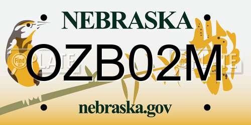 OZB02M Nebraska License Plate