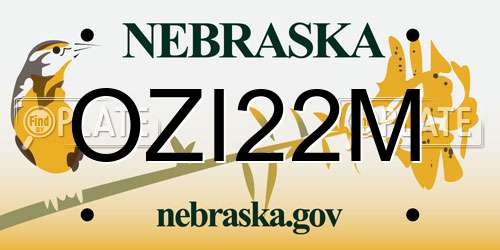 OZI22M Nebraska License Plate