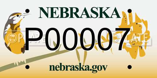 P00007 Nebraska License Plate