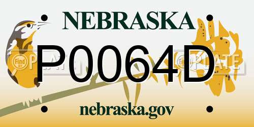 P0064D Nebraska License Plate