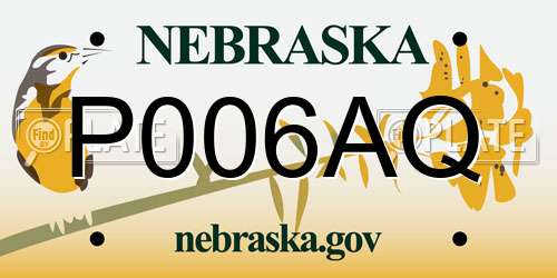 P006AQ Nebraska License Plate