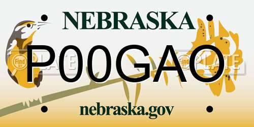 P00GAO Nebraska License Plate