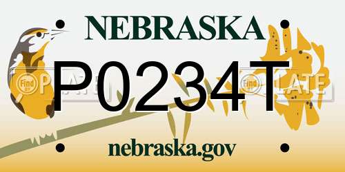 P0234T Nebraska License Plate