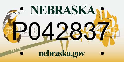 P042837 Nebraska License Plate