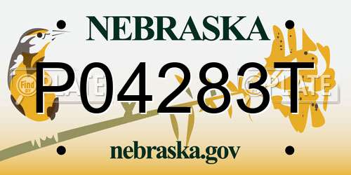 P04283T Nebraska License Plate