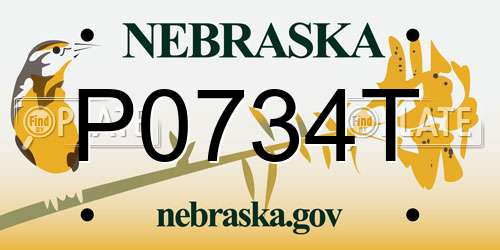 P0734T Nebraska License Plate