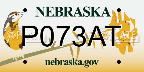 P073AT Nebraska License Plate