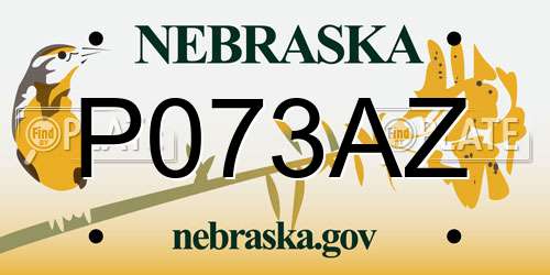P073AZ Nebraska License Plate