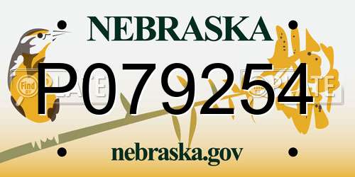 P079254 Nebraska License Plate