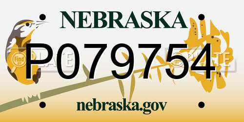 P079754 Nebraska License Plate