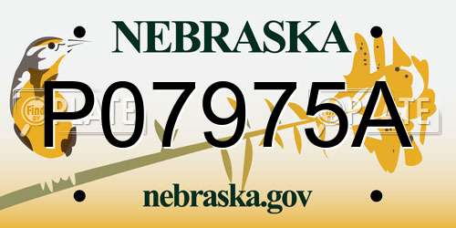 P07975A Nebraska License Plate