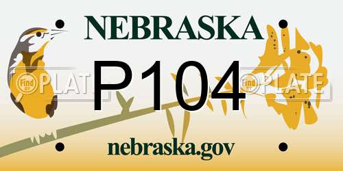 P104 Nebraska License Plate