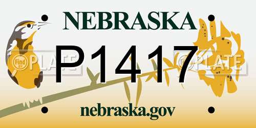 P1417 Nebraska License Plate
