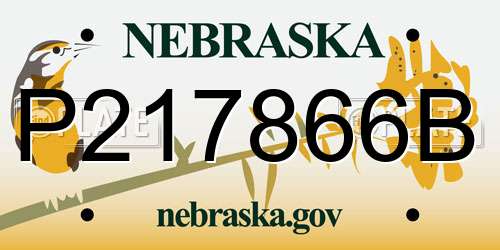 P217866B Nebraska License Plate
