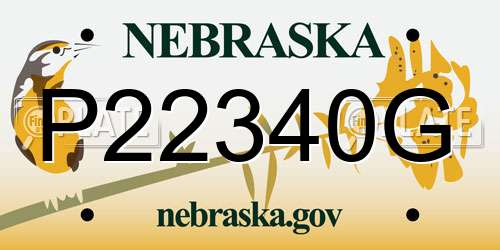 P22340G Nebraska License Plate