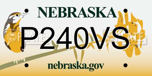 P240VS Nebraska License Plate
