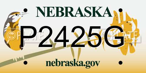 P2425G Nebraska License Plate