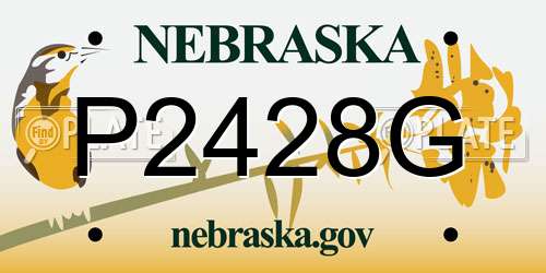 P2428G Nebraska License Plate