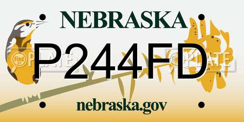 P244FD Nebraska License Plate