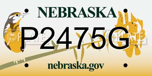 P2475G Nebraska License Plate
