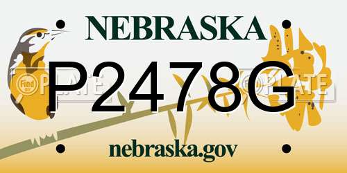 P2478G Nebraska License Plate