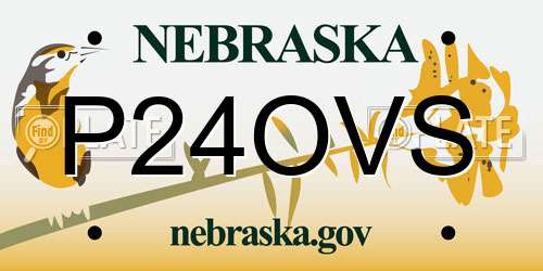 P24OVS Nebraska License Plate