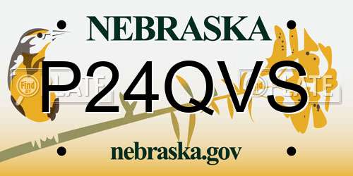 P24QVS Nebraska License Plate