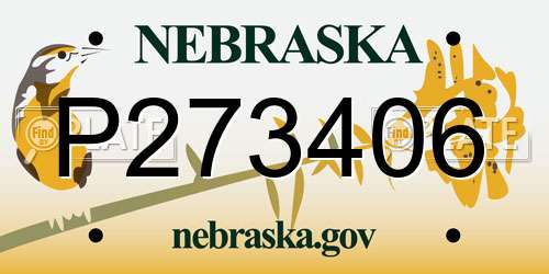 P273406 Nebraska License Plate