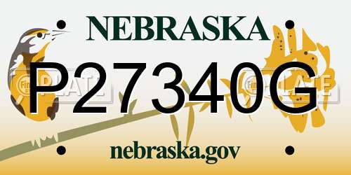 P27340G Nebraska License Plate