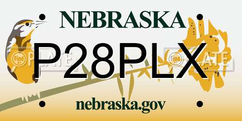 P28PLX Nebraska License Plate