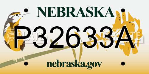 P32633A Nebraska License Plate