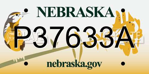 P37633A Nebraska License Plate