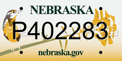 P402283 Nebraska License Plate