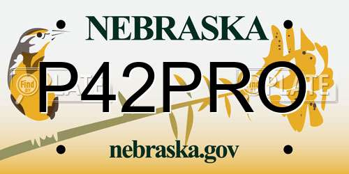 P42PRO Nebraska License Plate