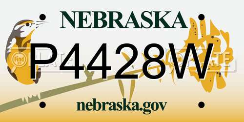 P4428W Nebraska License Plate
